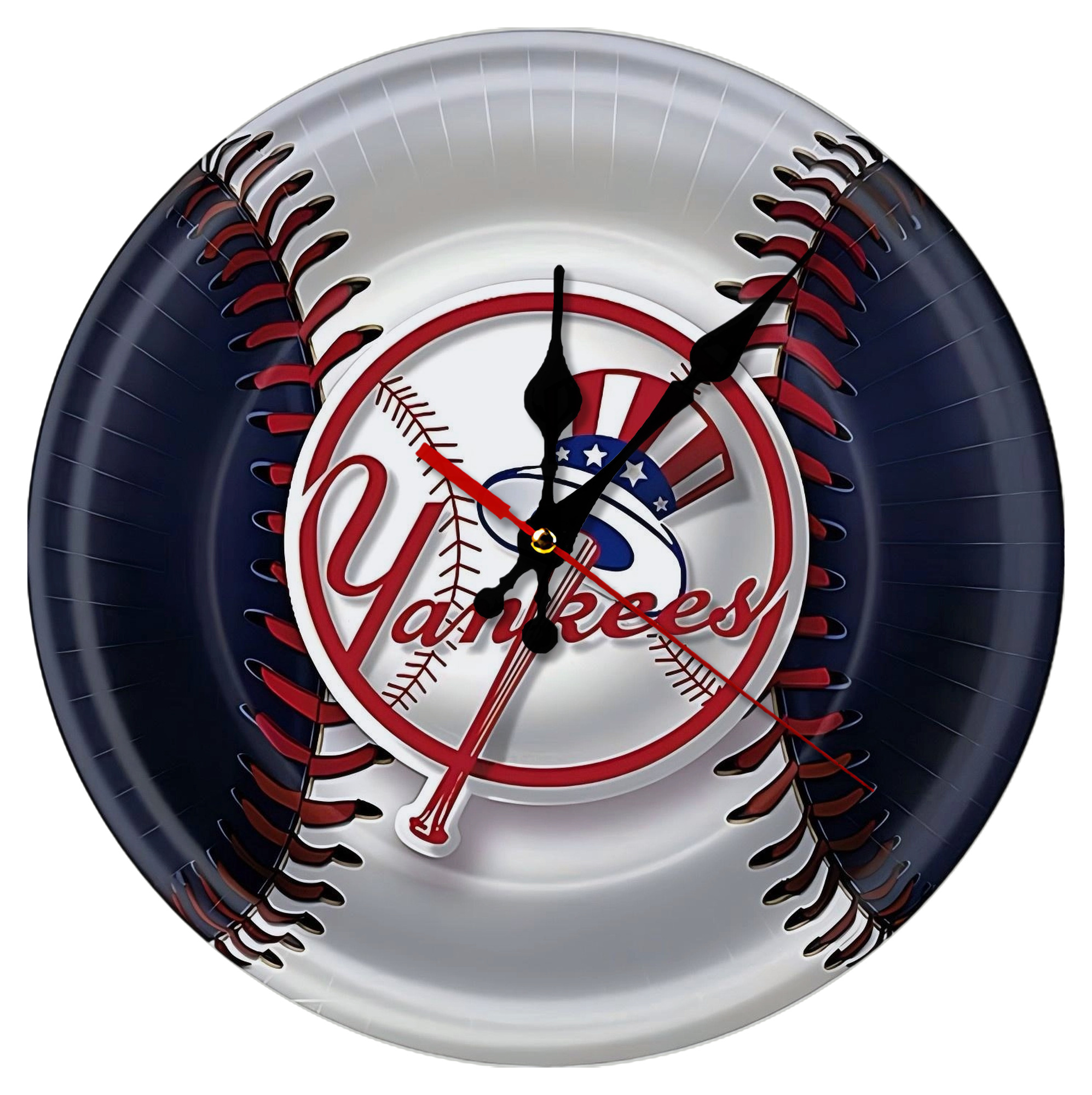 New York Yankees 81 Silent Round Wall Clock – Modern & Stylish DIY Design, Durable Wood Construction, Easy To Install – Perfect For Office, Bedroom, Living Room, And More